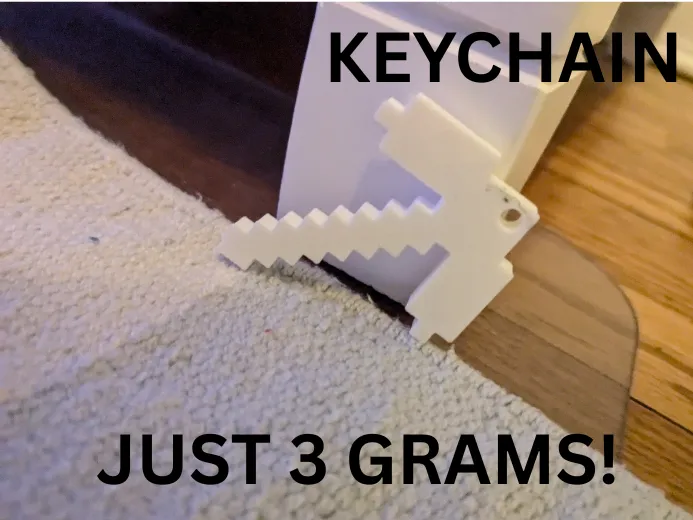 Simple Pickaxe Keychain Minecraft Inspired