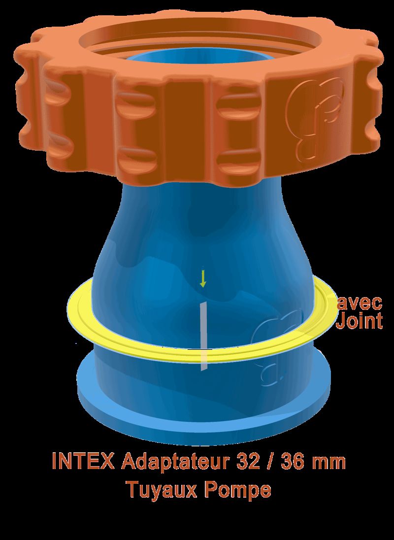 DdbSi Intex Adaptateur Tuyaux Pompe 32 36mm +Joint