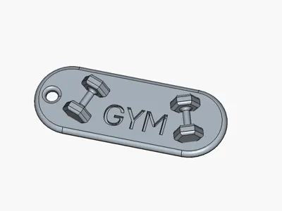 Gym dumbbell keychain