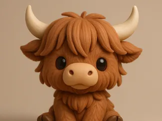 Highland Cow Chibi Desk Buddy