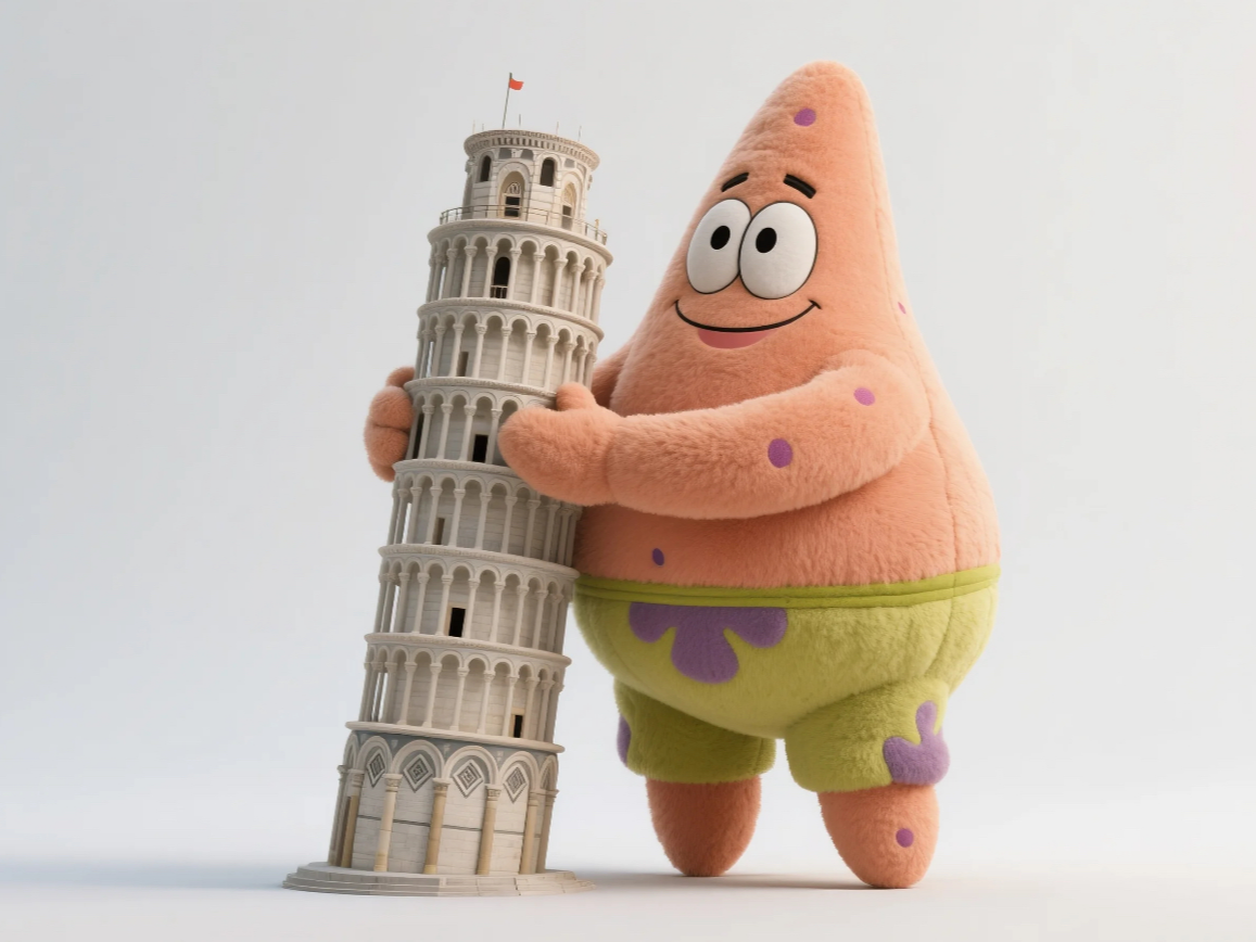 Patrick, Pisa'nın eğilimli kulesini tutar, entegre baskı A1mini için uygundur
