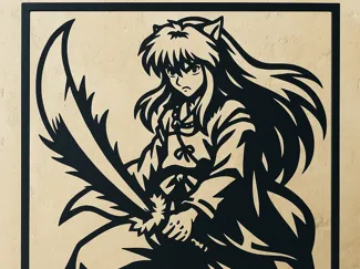 inuyasha wall art silhouette