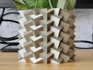 Pyrite Cube Crystal Plant pot and Planter