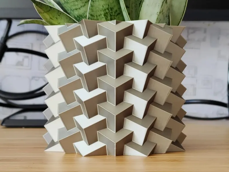 Pyrite Cube Crystal Plant pot and Planter