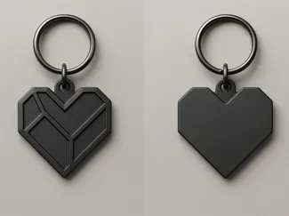 Portachiavi Cuore Geometrico Minimal