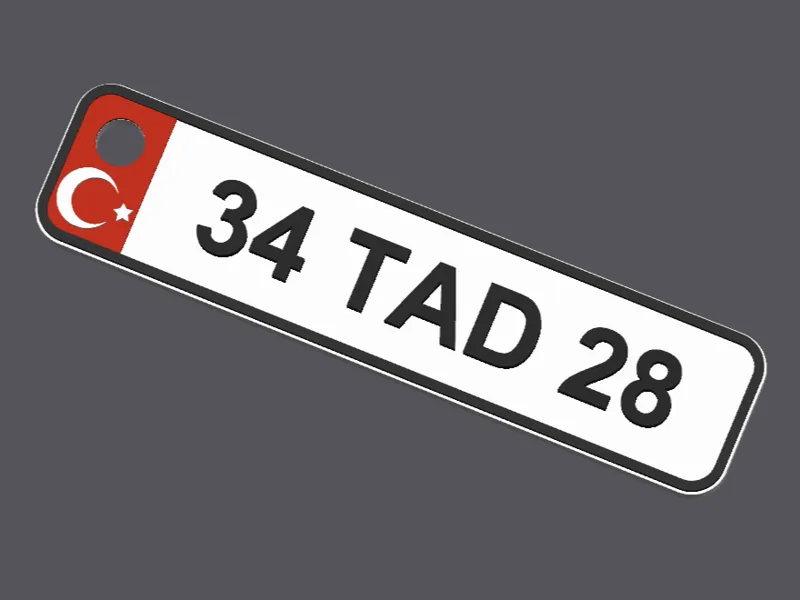 Vehicle license plate keychain (Turkey) Ay Yıldız