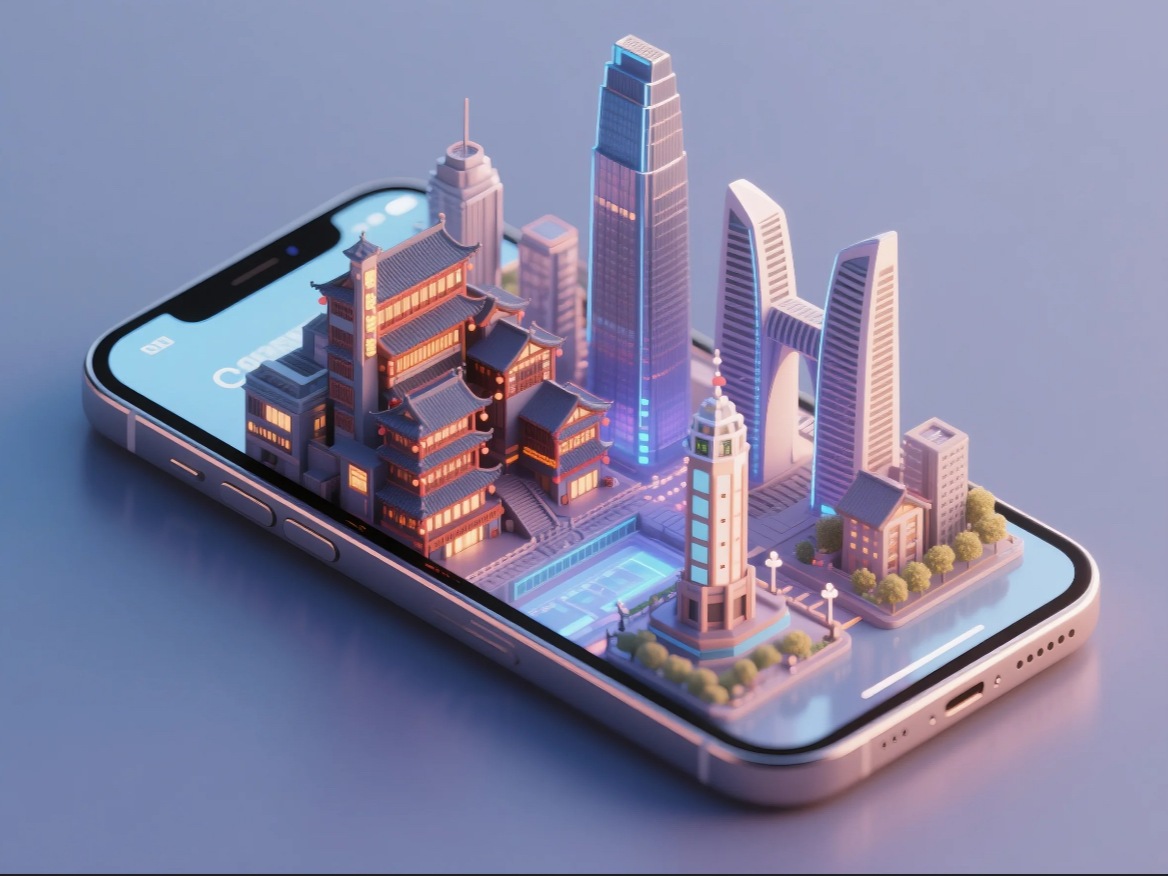 3D cep telefonu bilim kurgu şehir entegre baskı a1mini uygun