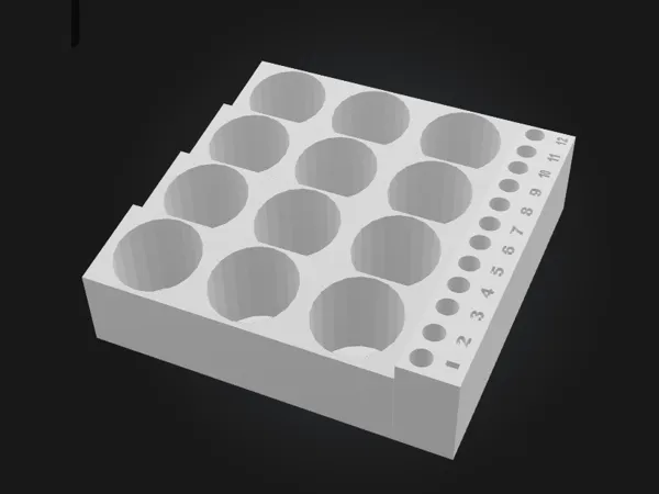 Support pour pots de peinture et pinceaux (12 emplacements)