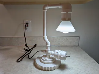 Steampunk pipe lamp GearFusion
