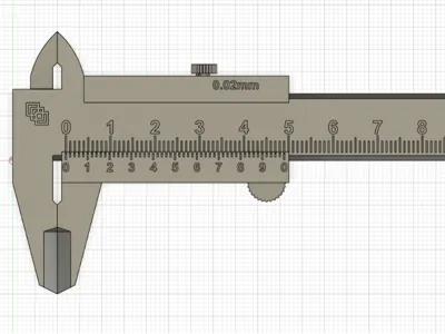 A rather serious vernier caliper, usable with the A1 mini