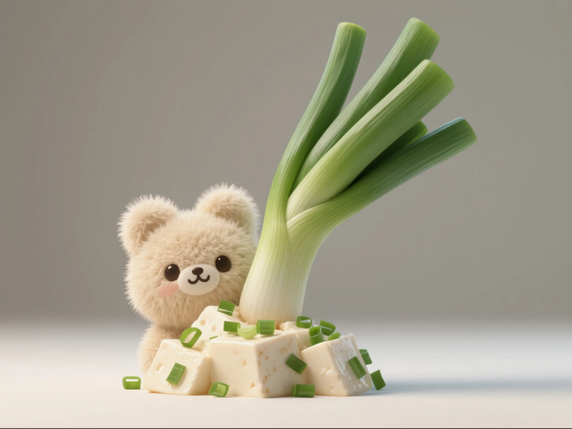Sevimli yeşil soğan tofu, entegre baskı A1mini için uygundur