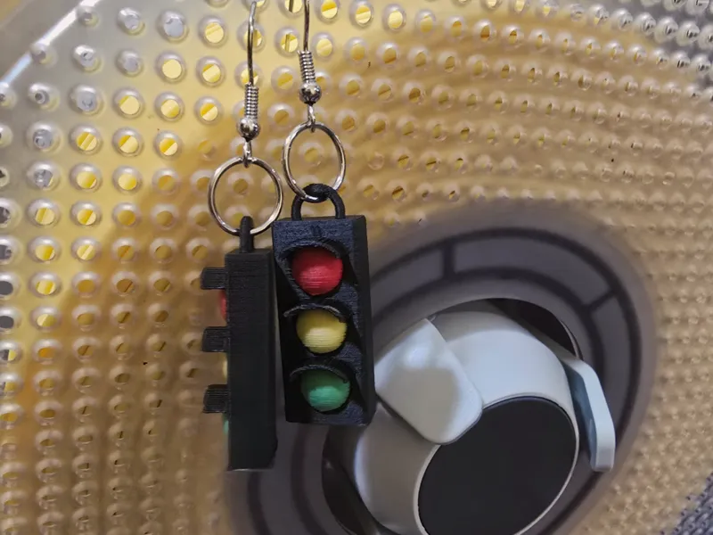 3D stoplight earrings/keychain