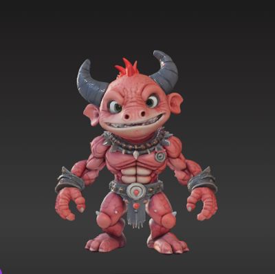 Red monster with 25mm base