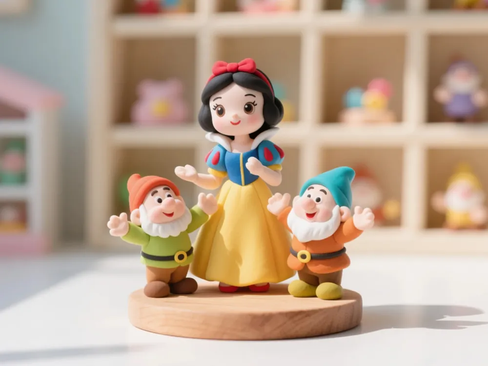 3Dプリント 白雪姫と七人の小人 一体成型 A1 mini対応 - 無料3Dモデル