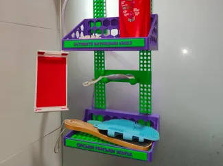 ULTIMATE BATHROOM SHELF + logo plates honeycomb