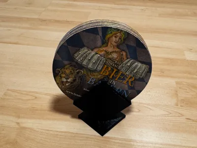 Stand for beer mats/coasters (round/square shaped)