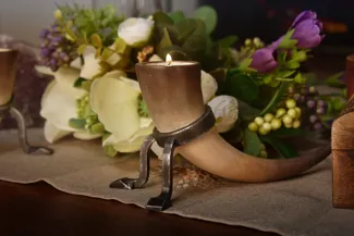 Skyrim horn candle table decoration
