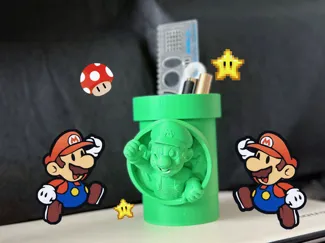 钻进水管，拯救你的桌面！超级马里奥收纳笔筒/零钱罐