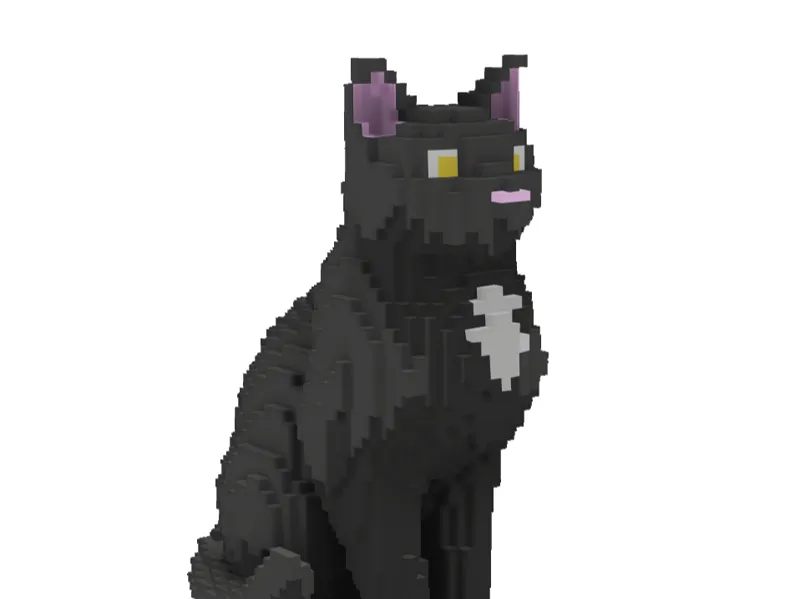 Cat Voxel Pixelart 3D Blocks