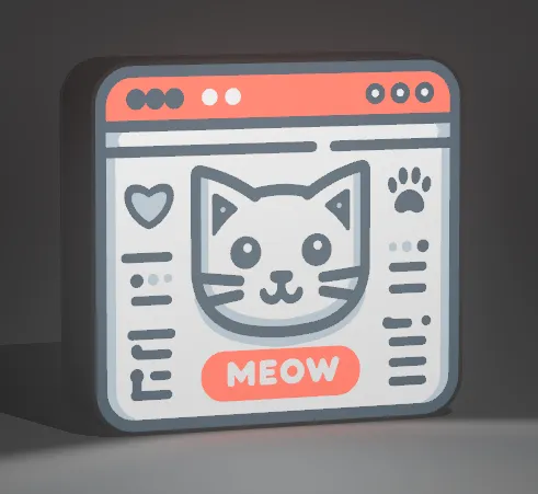 Cat Meow Icon Typography Lightbox by Kitty Layer Lab MakerWorld ...