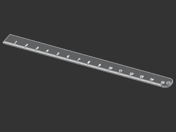 Minimalist Ruler with Engraved Markings