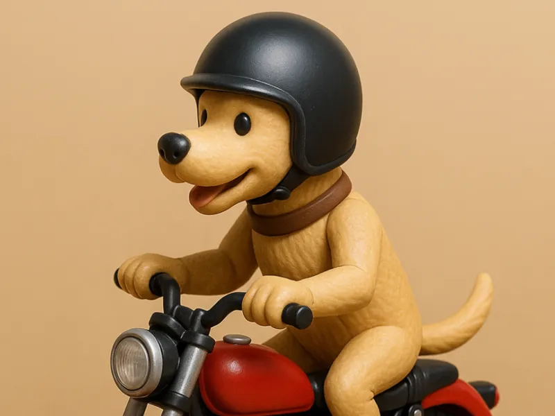 Dog riding a motorcycle