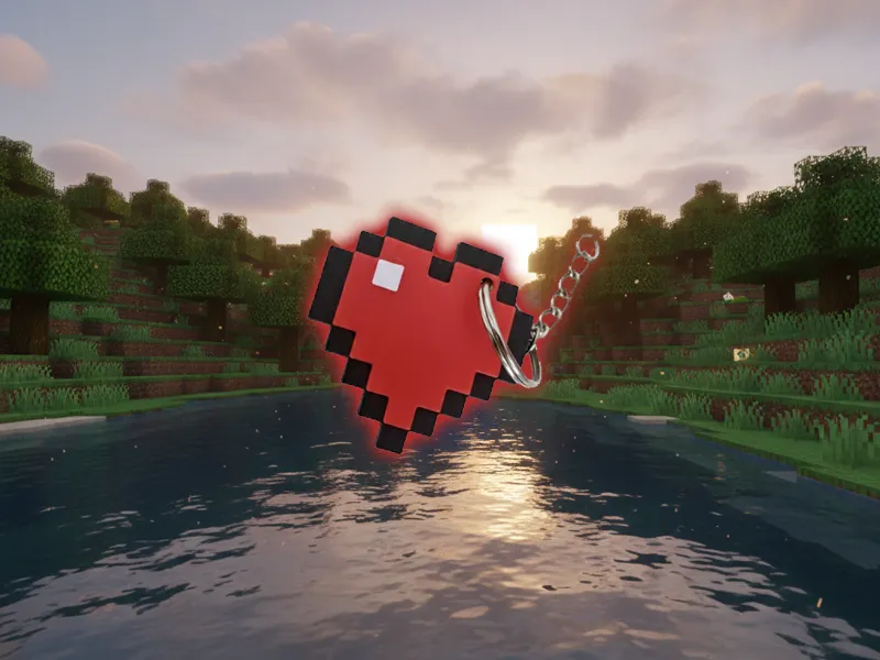 Minecraft Heart Emote - Keychain