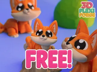 Flexi Cute Fox Print-in-place & Keychain