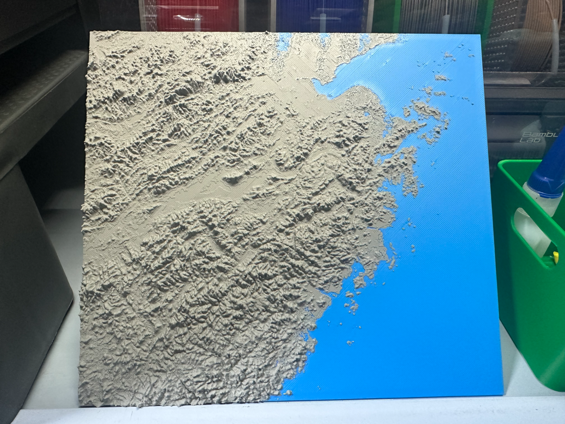 浙江省及周边七山二水一分田 3D地图（高度等比例拉高20倍）