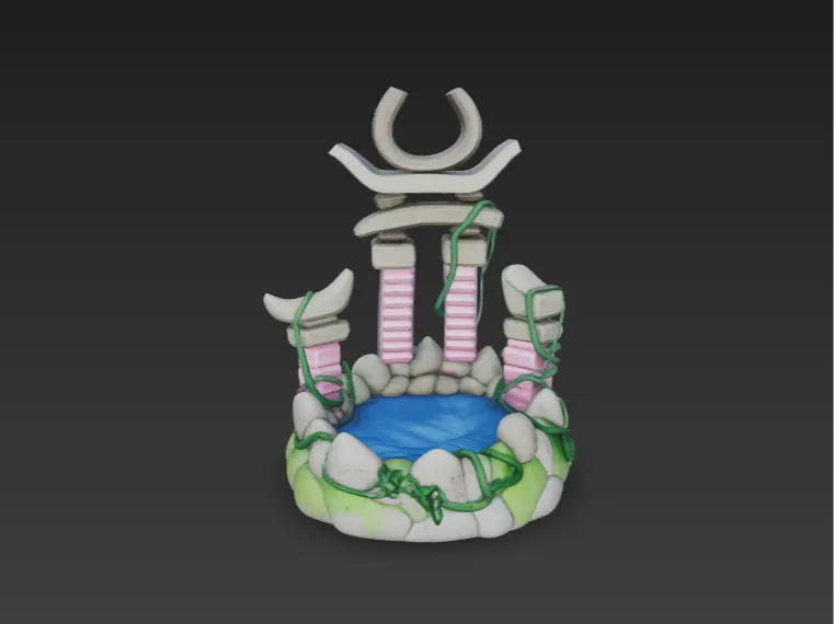 Figurine puits de lune — univers fantasy