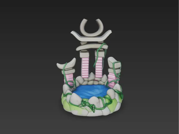 Figurine puits de lune — univers fantasy