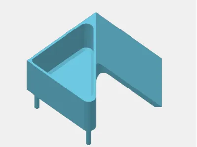 Built-in waste area (beware of legs)