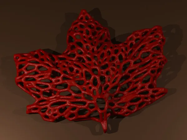 Feuille d'érable Voronoï gonflée