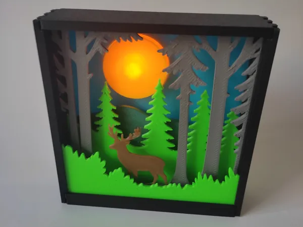 Diorama forêt en shadow box
