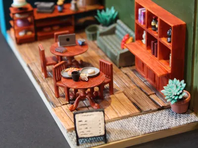 Cozy Coffee shop Diorama - Challenge set