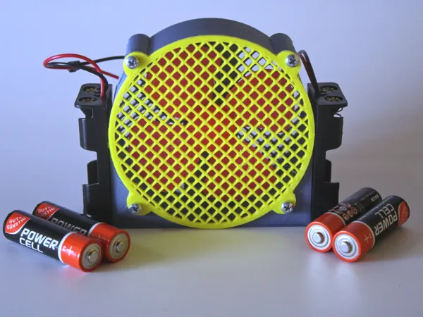 Ventilateur de bureau a piles - style cyberpunk