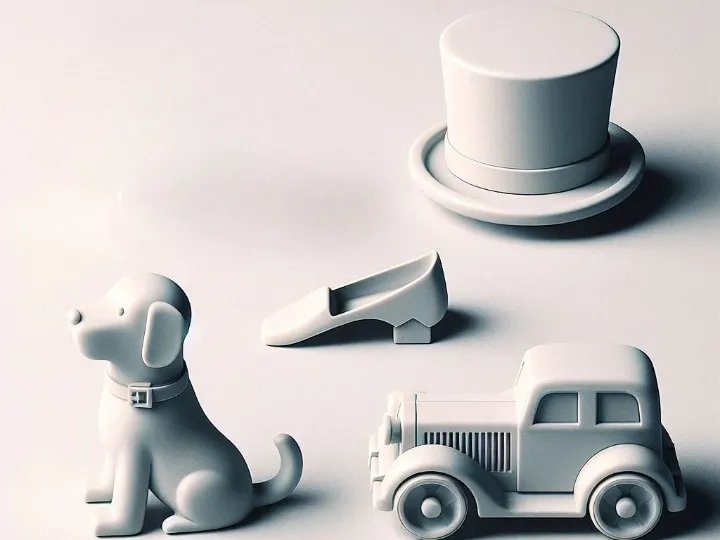 Minimalist Monopoly Tokens – Sleek Game Piece Set