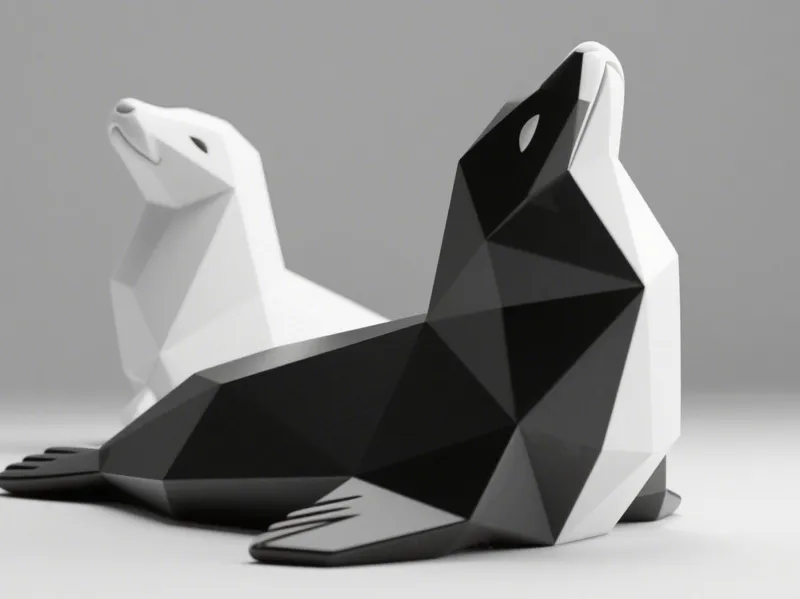 Minimalist Geometric Seal Sculptures 