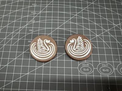 Swan and Tulip Coffee Latte Art, compatible with Latte Coffee Fidget Clicker