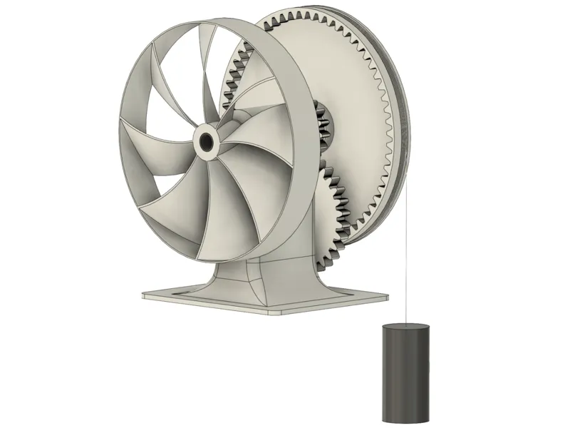 Gravity powered fan