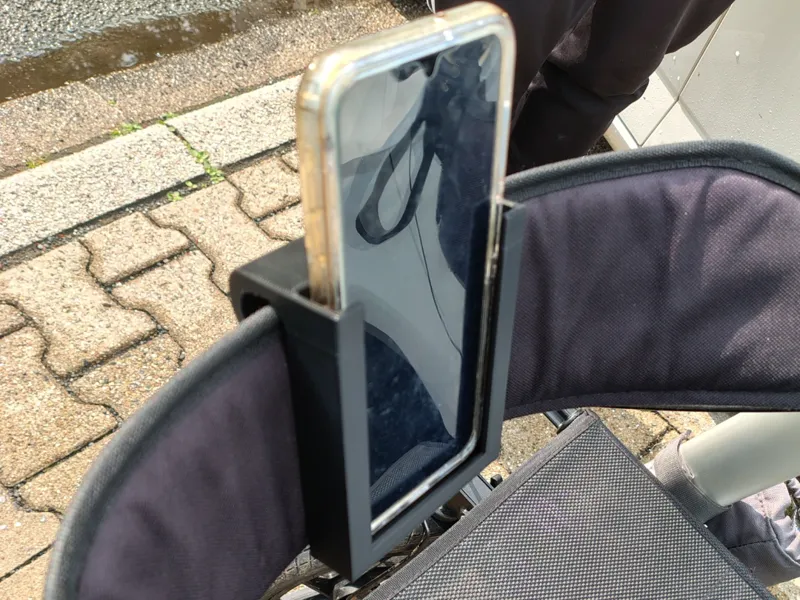 Smartphone holder for a walker