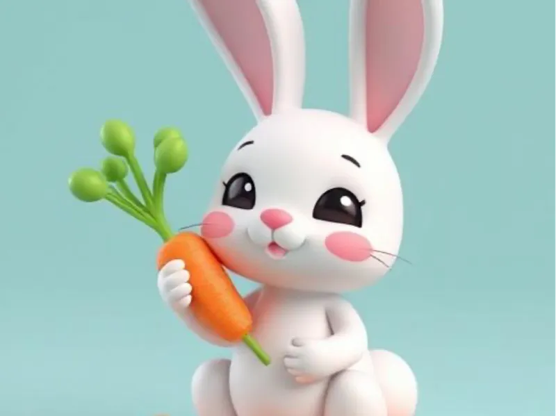 Cute bunny with an carrot