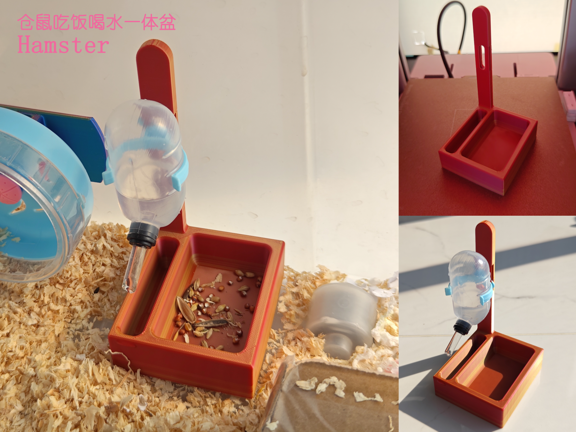 V2 hamster gıda havzası yiyecek ve içecek