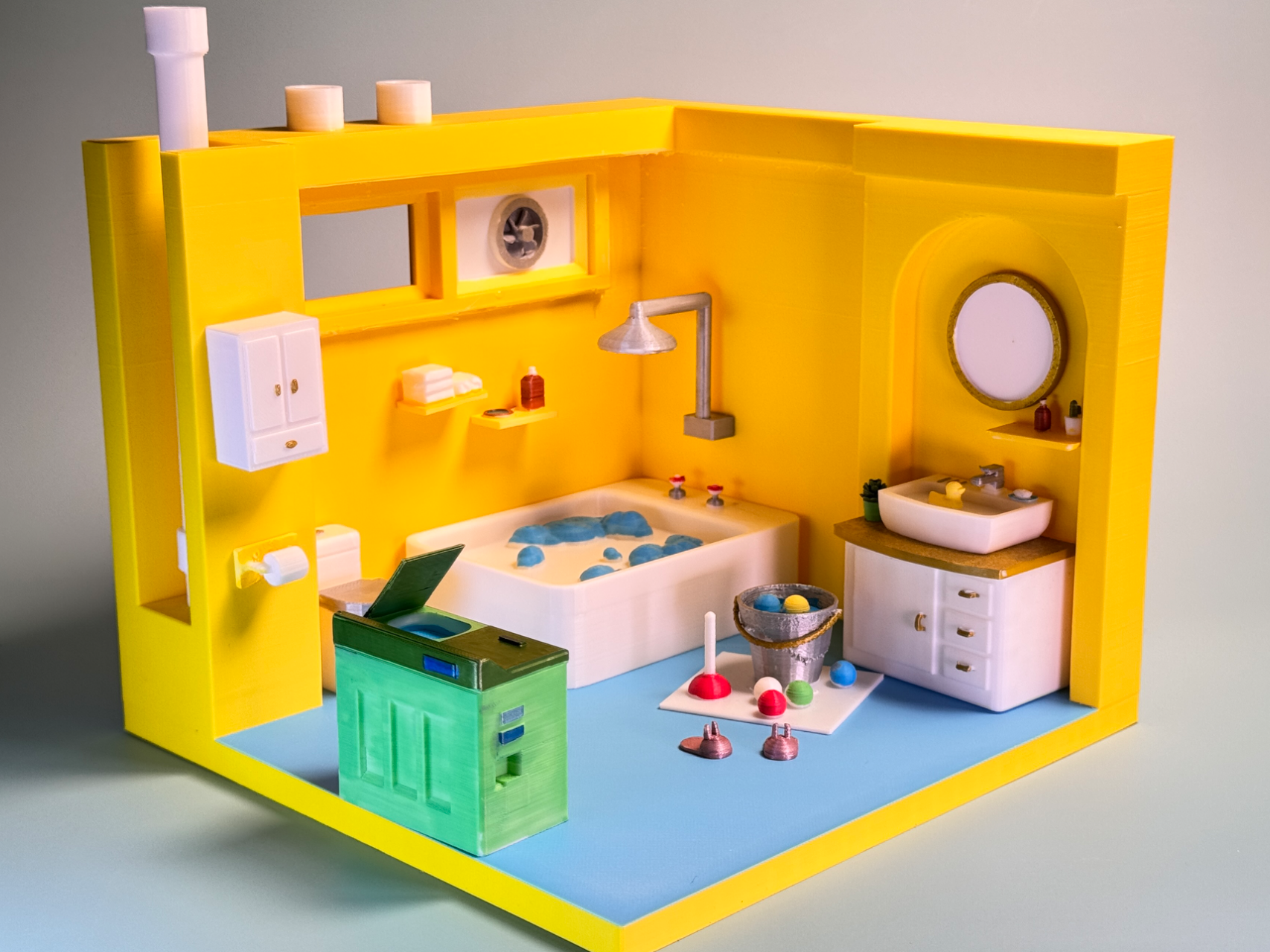 Mini banyo boyutu [170 ila 170mm] mini mobilya masa odası mini oda