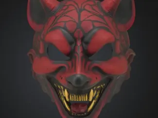 Demon Fox Oni Mask – Grin of the Underworld