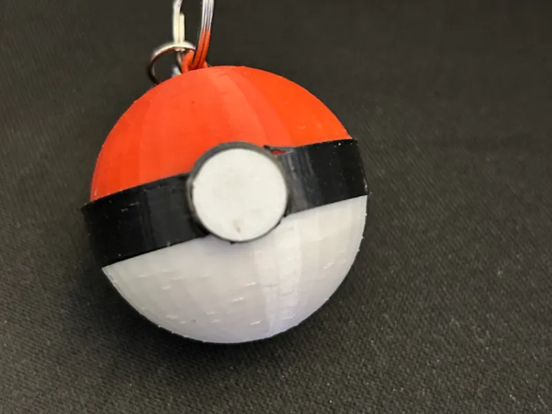 Pokeball fidget clicker with keychain loop NO AMS