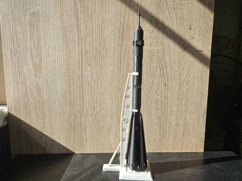 Stand for the Soyuz rocket model