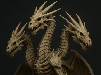 3 head bone dragon decore