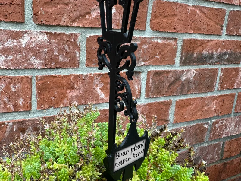 Gothic Lamp Post With Bat Plant Tag