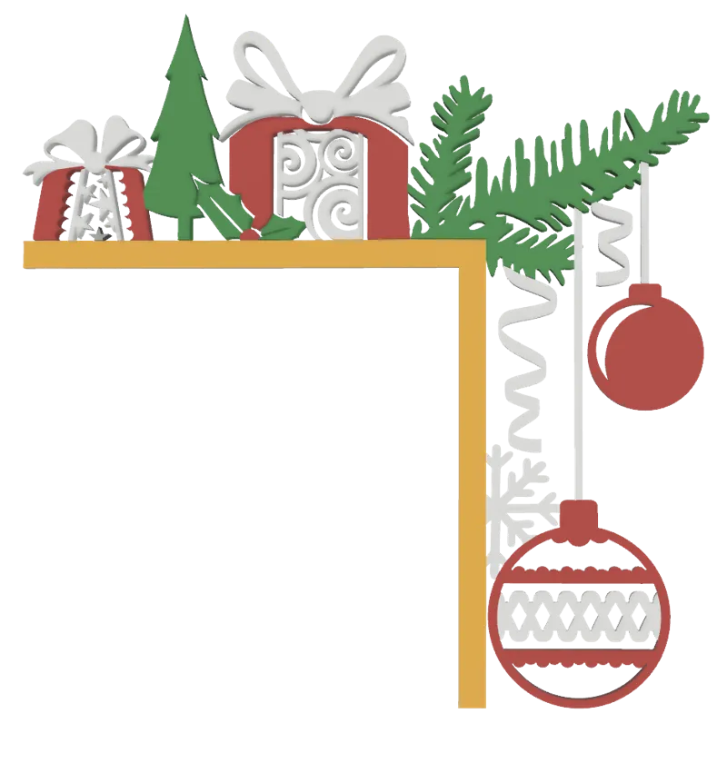 Christmas ornament door corner